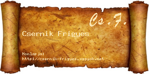 Csernik Frigyes névjegykártya