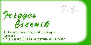 frigyes csernik business card